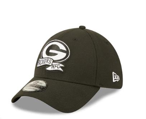 NEW ERA 60280282 GREEN BAY PACKERS 2022 Sideline Black 39THIRTY Stretch Fit