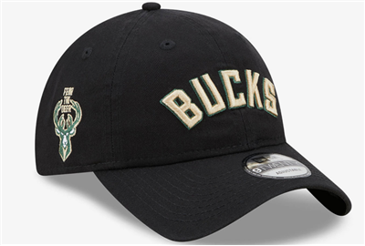 New Era 60348778 Milwaukee Bucks NBA Statement Black 9TWENTY Adjustable Cap