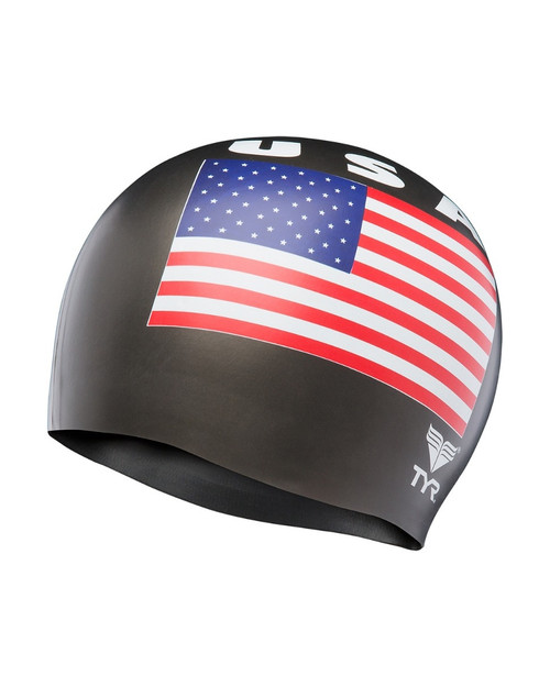 TYR LCSU2 USA Silicone Adult Swim Cap