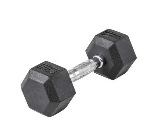 Lifeline LLHRD10 Hex Rubber Dumbbell 10LBS