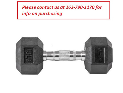 Lifeline LLHRD15 Hex Rubber Dumbbell 15LBS
