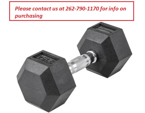 Lifeline LLHRD25 Hex Rubber Dumbbell 25LBS