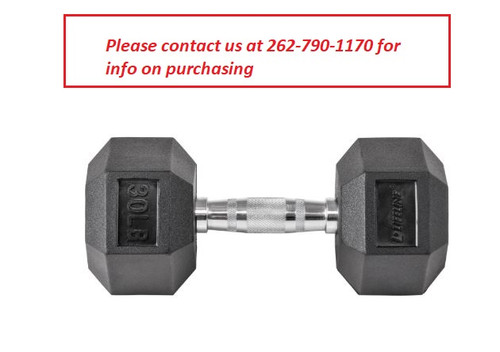 Lifeline LLHRD30 Hex Rubber Dumbbell 30LBS