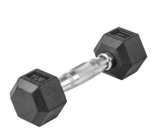 Lifeline LLHRD5 Hex Rubber Dumbbell 5LBS