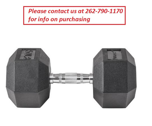 Lifeline LLHRD50 Hex Rubber Dumbbell 50LBS