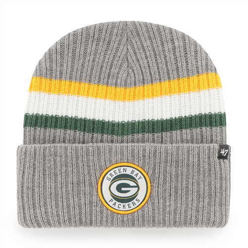 47 BRAND F-HILNE12HAE-DY Green Bay Packers Highline Cuffed Knit Hat - Gray 47 BRAND F-HILNE12HAE-DY Green Bay Packers Highline Cuffed Knit Hat - Gray