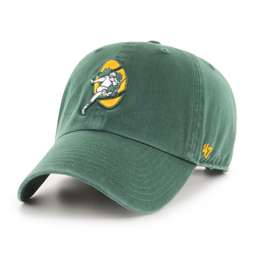 47 BRAND FL-RGW12GWS-DG6 Green Bay Packers Green Clean Up Legacy Adjustable Hat