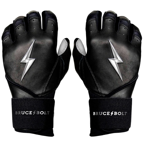 BRUCE BOLT BB-LC-CHRB-YL YOUTH CHROME Series Long Cuff Batting Gloves - Chrome Palm