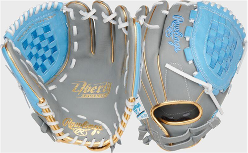 Rawlings Liberty Advanced Color Series 12 in Fastpitch Glove Gray/Columbia