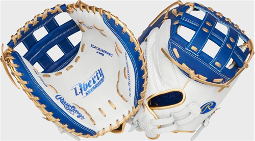 Rawlings Liberty Advanced Color Series 34 in Catcher's Mitt, White/Royal