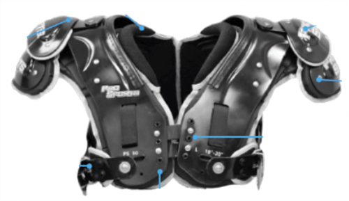 ProGear PS-90 OL/DL/TE Adult Football Shoulder Pad