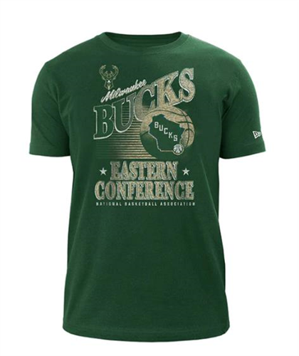 NEW ERA 13685393 New Era Eastern Conference State Green Milwaukee Bucks T-Shirt