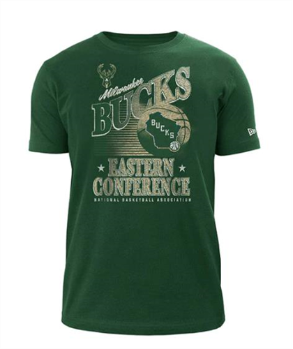 NEW ERA 13685393 New Era Eastern Conference State Green Milwaukee Bucks T-Shirt