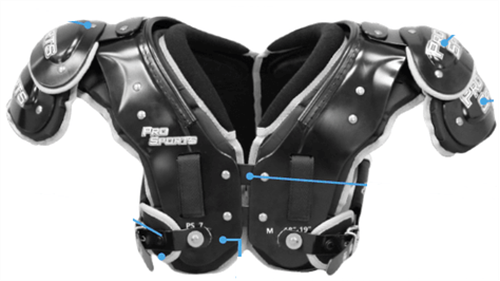 ProGear PS-7 QB/WR/DB Adult Football Shoulder Pad