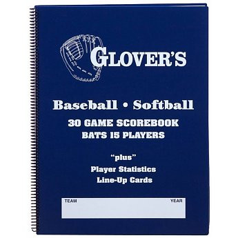 Glover's 9-15 Player Baseball/Softball Scorebook (30 Game)