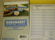 Baseball/Softball Line-up Cards with Burghardt Sporting Goods Logo