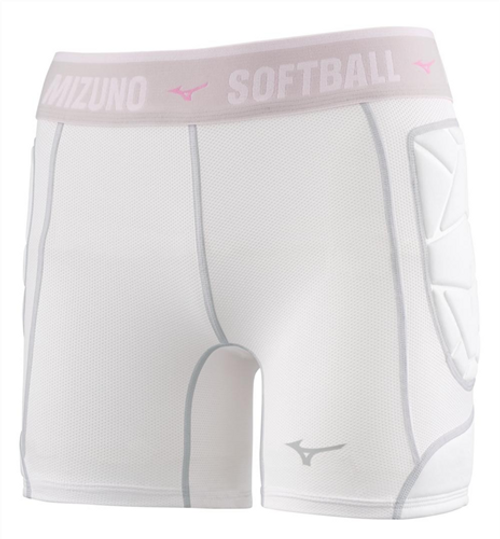 Mizuno Girl's RB Shield Padded Sliding Short - White