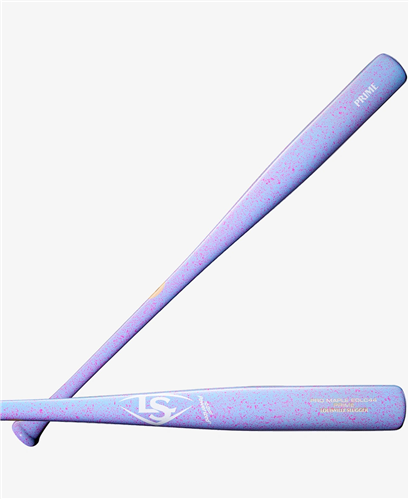 Louisville Slugger Pro Prime Maple Wood Bat - EDLC44 Light Blue/Neon Pink