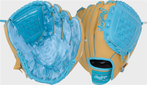 Rawlings Flex Palm Series Youth Baseball Glove - Camel/Columbia Blue - 10"