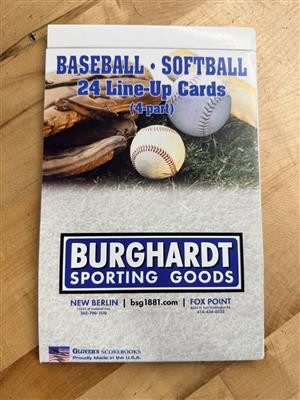 Glover's Baseball/Softball Lineup Cards with BSG Logo