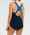 Womens Aquashape Navy/Royal Color Block Conservative Lap Suit