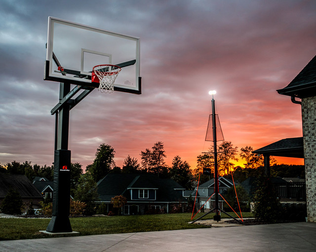 Goalrilla in-ground basketball hoop in driveway