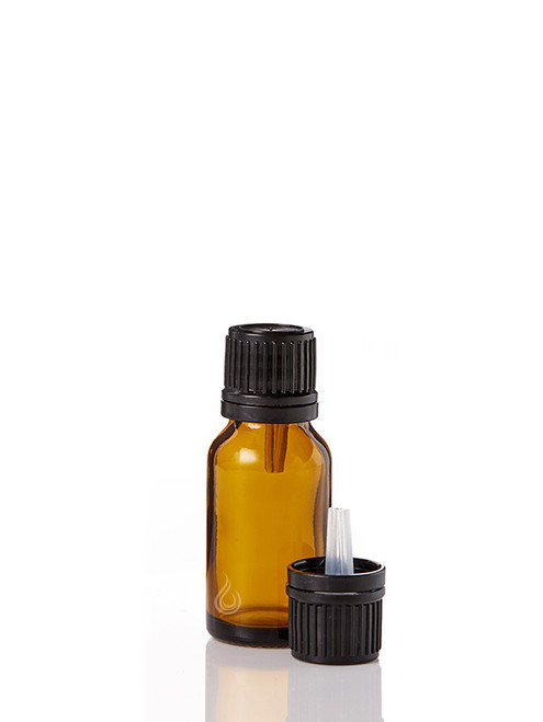 Amber Glass Bottles (15ml) with Black T/E DROPPER Caps