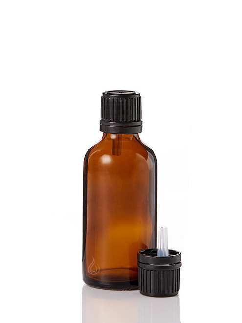 Amber Glass Bottle (50ml) with Black T/E DROPPER Caps