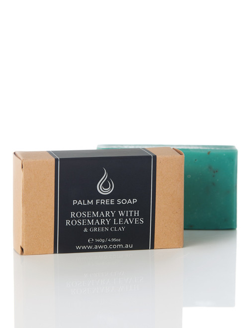 Natural Homemade Soap- Rosemary & Green Clay- Palm Oil Free | AWO