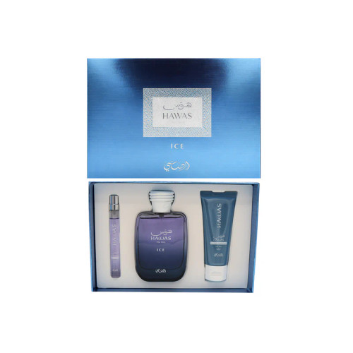 Hawas Ice Eau de Parfum de Caballero set de 3 piezas