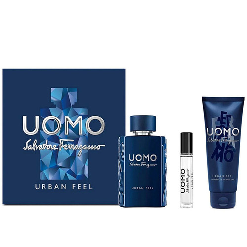 Salvatore Ferragamo Uomo Urban Feel EDT 100 ml — Gift Set 3 pz