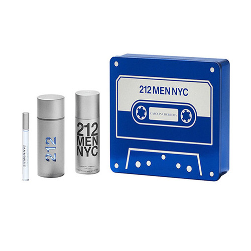 Carolina Herrera 212 Men NYC EDT 100 ml — Gift Set 3 pz
