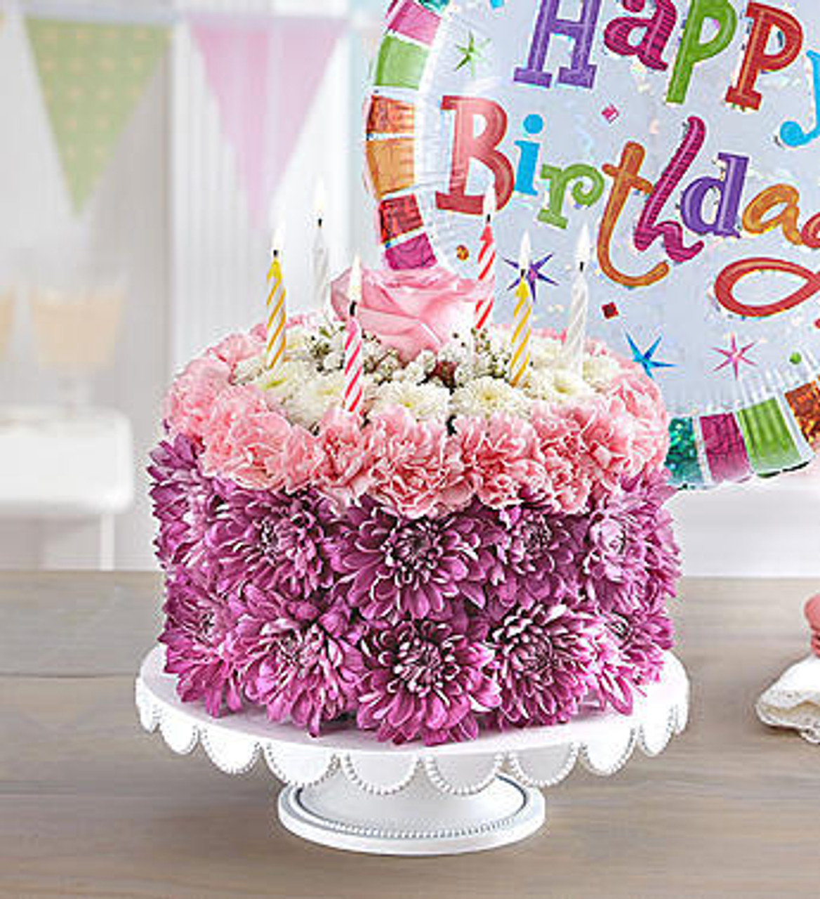 Purple Damask Birthday Cake - CakeCentral.com