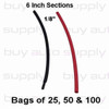 3:1 Dual Wall Heat Shrink Tube 1/8 inch - 6 inch lengths - Black or Red