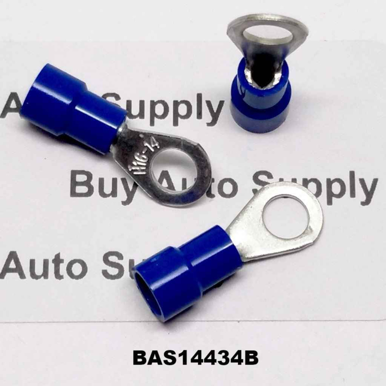 BAS14458B - Blue Nylon Ring Connector 16-14 (1/2 Stud) 100 Count
