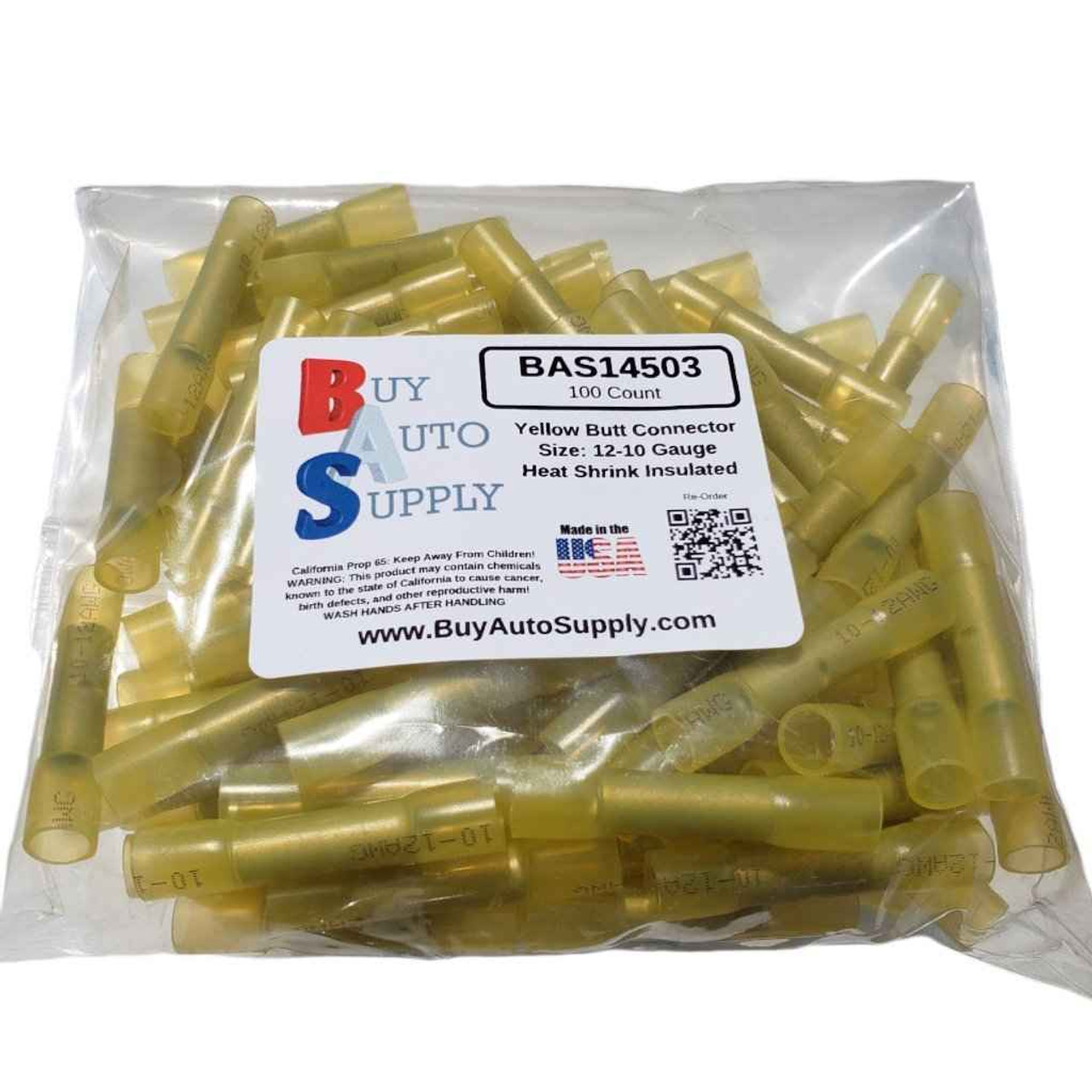 BAS14454Y - Yellow Nylon Ring Connector 12-10 (#10 Stud)