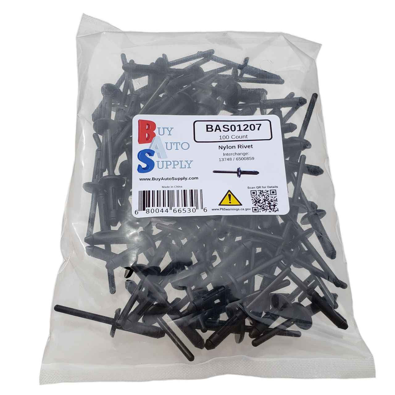 Rivet à expansion en plastique PSA, noir, plastique, similaire à OE :  8565.53, 9648975680