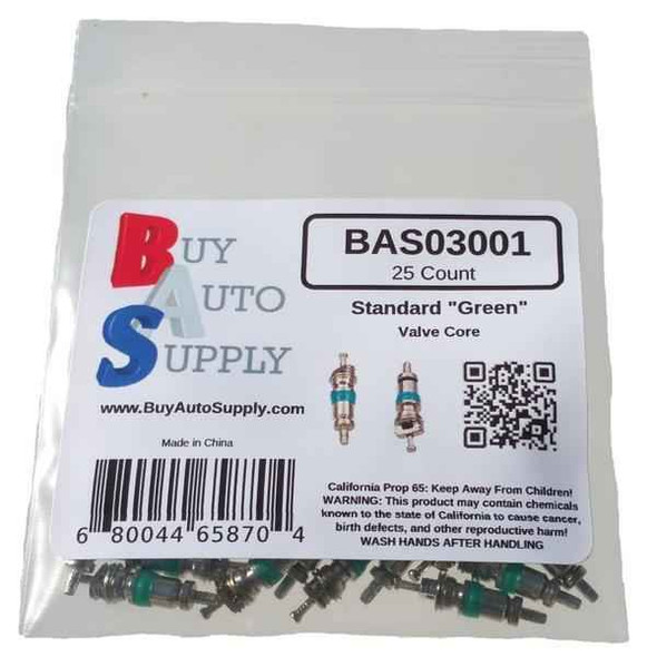 Bag of 25 - BAS03001 - A/C Valve Core - Green Seal