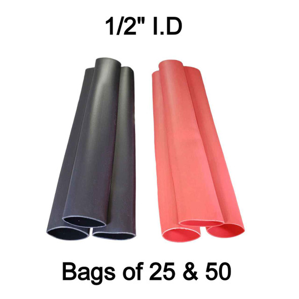 1/2" 3:1 Dual Wall Heat Shrink Tube - 6 Inch Lengths - Adhesive Lined