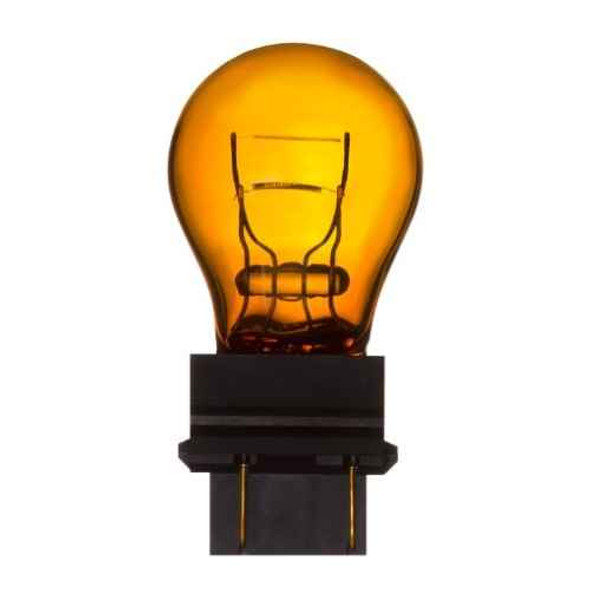 3057NA Light Bulb - Amber - Plastic Wedge 12v 27/7w