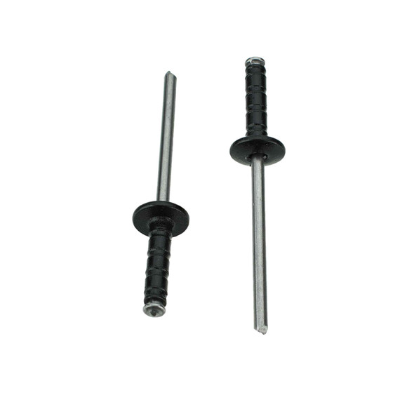 Black Aluminum & Steel Pop Rivet - 1/8" Hole - 5/16" Head - Replaces: Disco 9288 / Auveco 17615 / GM 15622490 / Chrysler 6032856