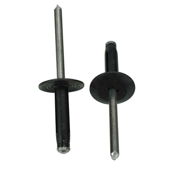 BAS02421- Black Aluminum Split Rivet - 3/16" Hole, Interchanges: GM 11516807, Chrysler 6510520AA