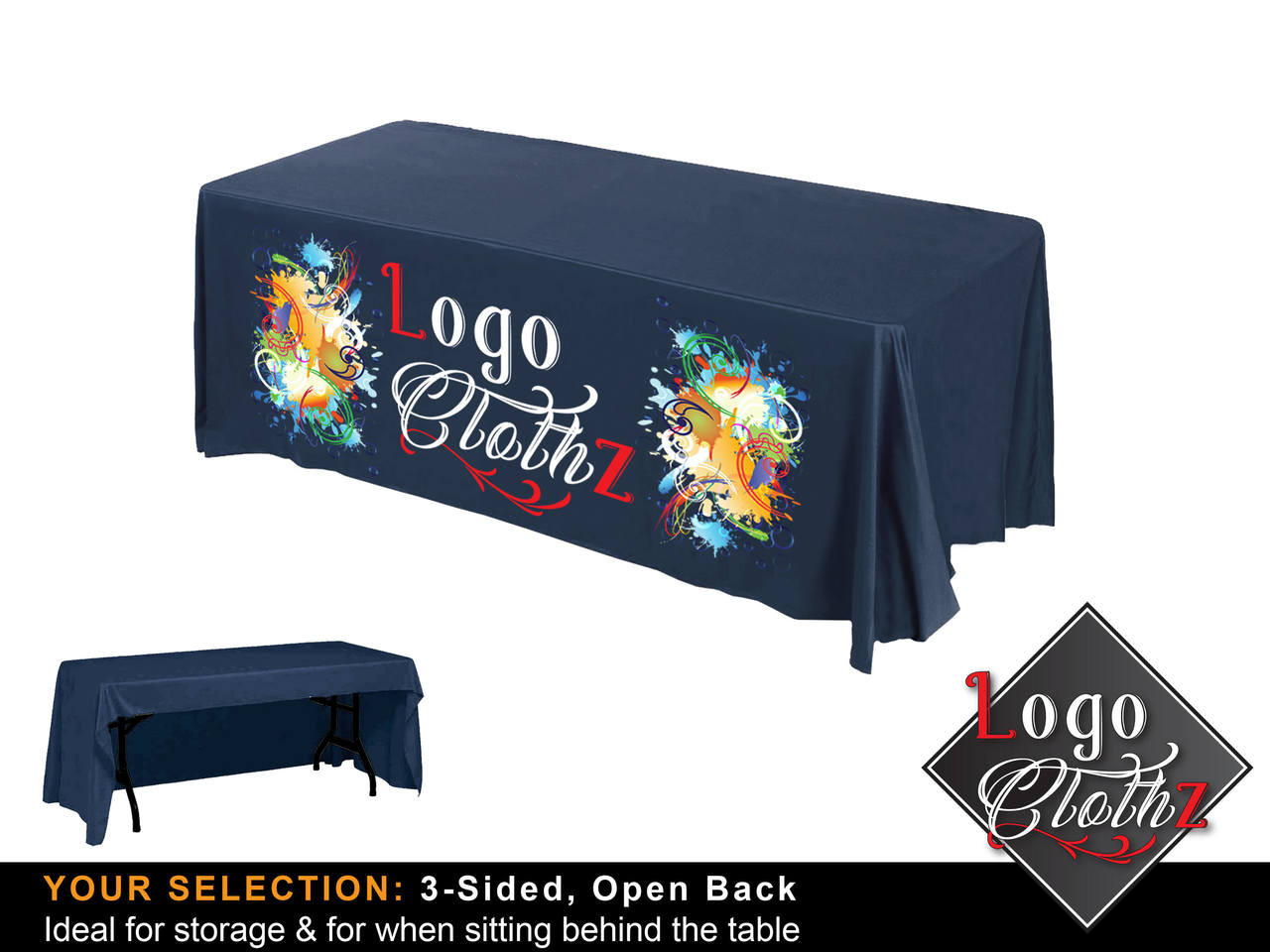 6' Table Throw | Full Color Front Panel Imprint | Logo Tablecloth