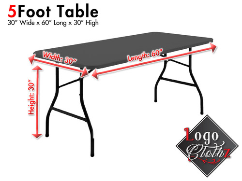 5 foot table dimensions for your printed table cover