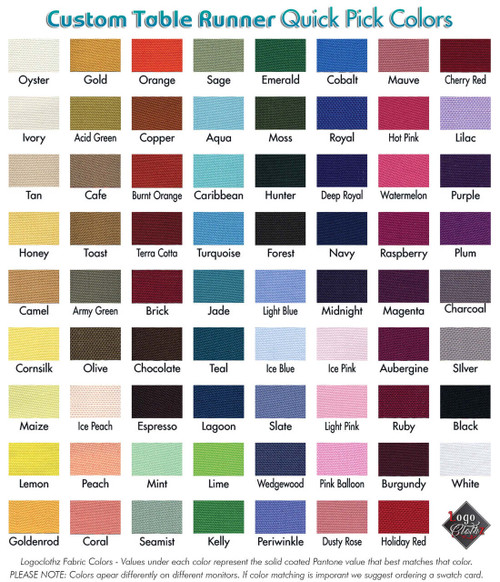 71 Fabric Colors Liquid Repellent Table Runner