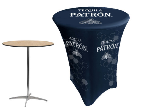 30 inch round stretch cocktail table cover custom printed