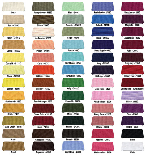 60 available stock fabric colors