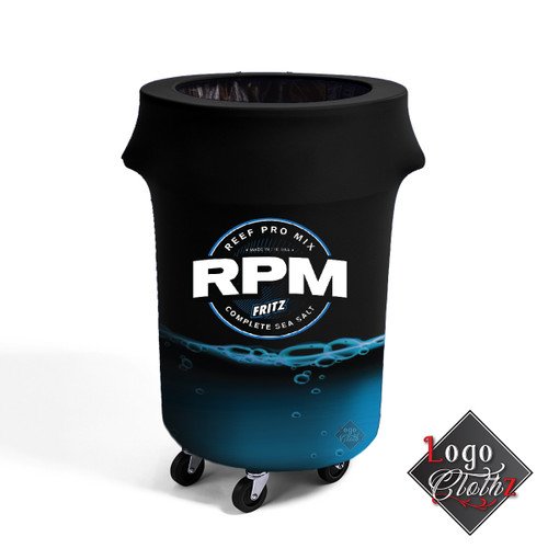 new custom printed trash can covers with wheels option from logoclothz