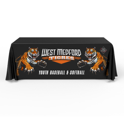 Wrinkle-Free Full Color Logo Table Throw – 8ft Custom Printed Tablecloth Wrinkle-Free Full Color Logo Table Throw – 8ft Custom Printed Tablecloth