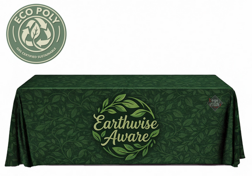 6 foot Eco Recycled Polyester Tablecloths Eco Poly from Logoclothz